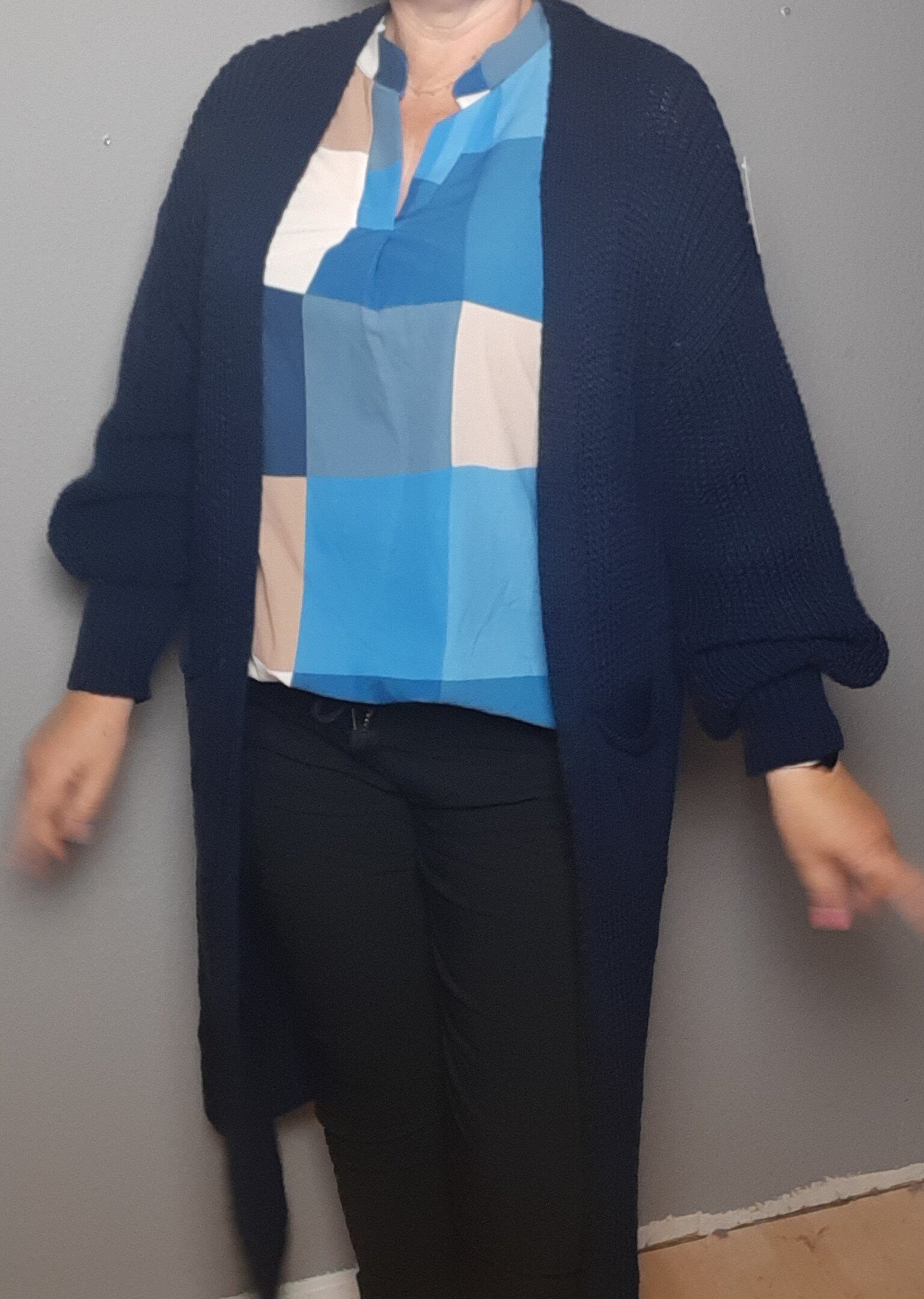 Claudia cardigan Lang OS 2x70 Marine