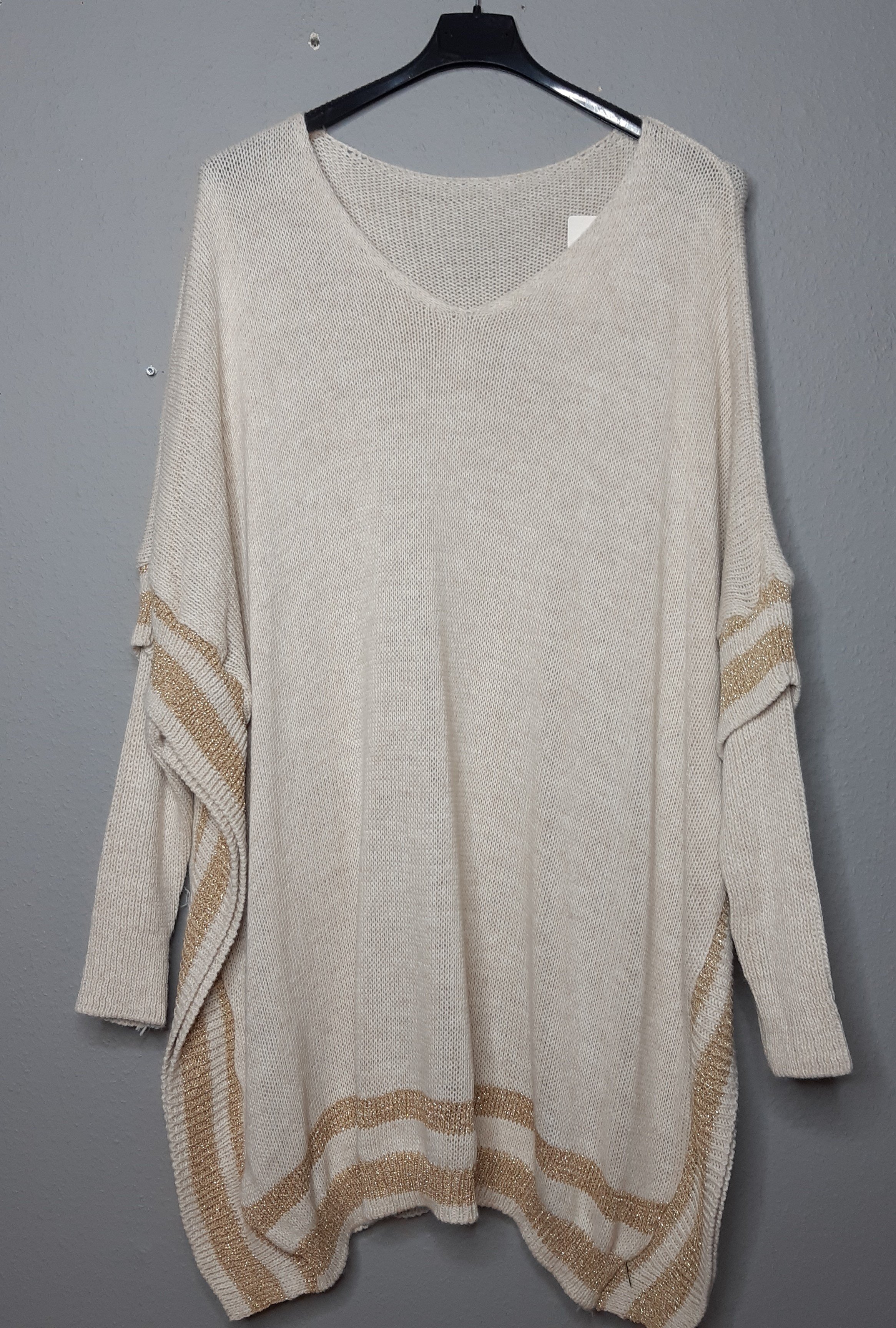 Poncho Bluse Beige 2x75