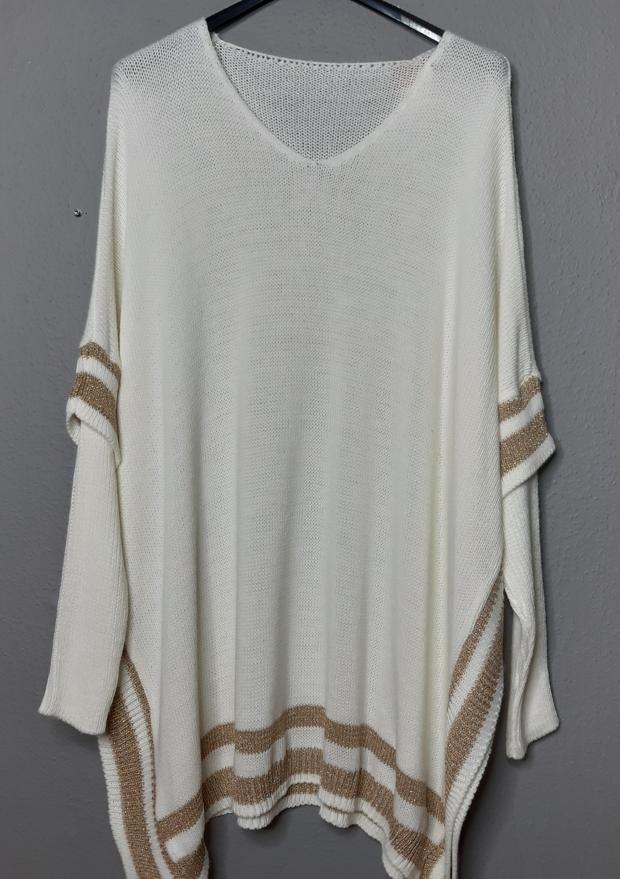 Poncho Bluse Hvid 2x75