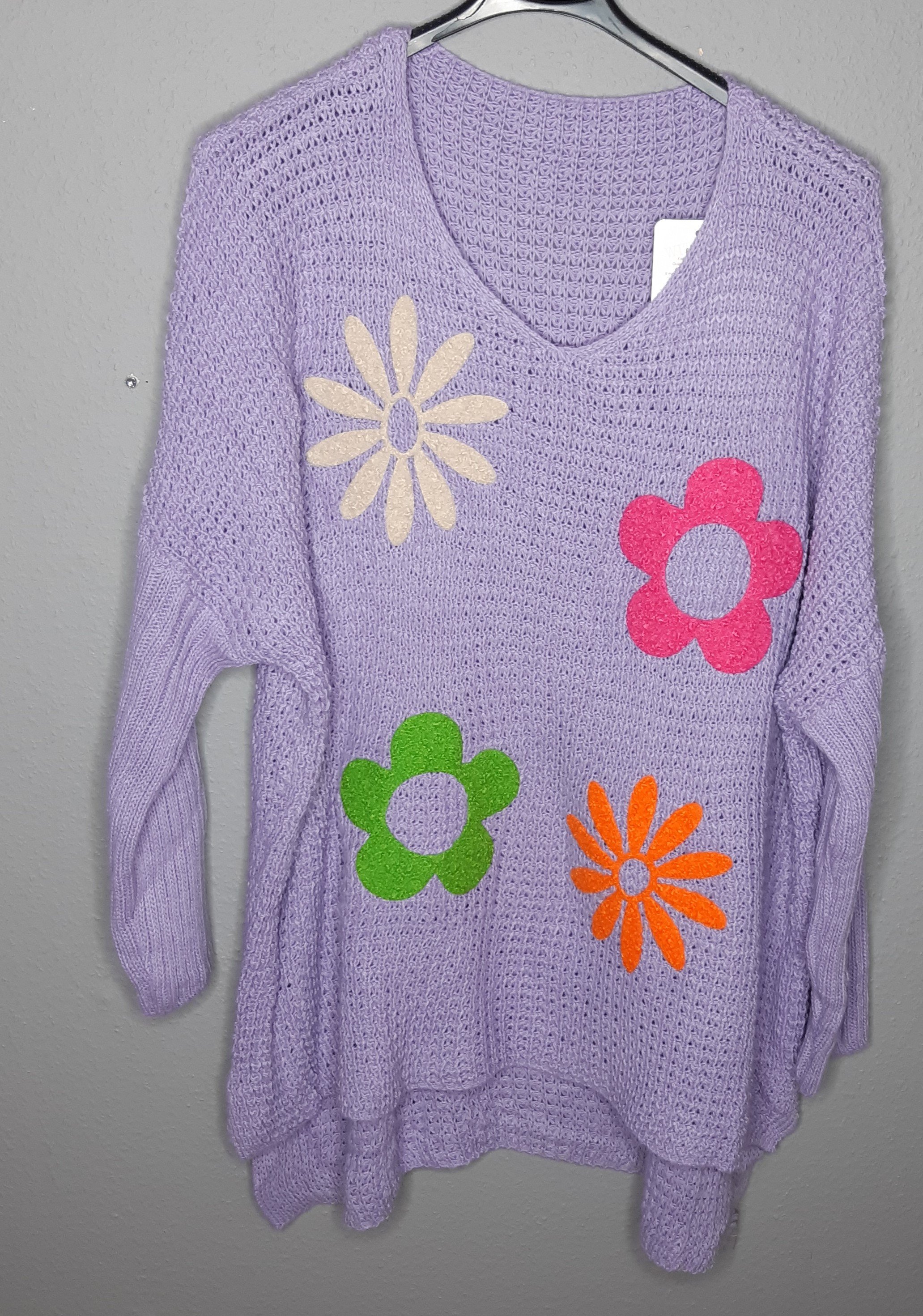 Bluse Blume Lilla 2x70