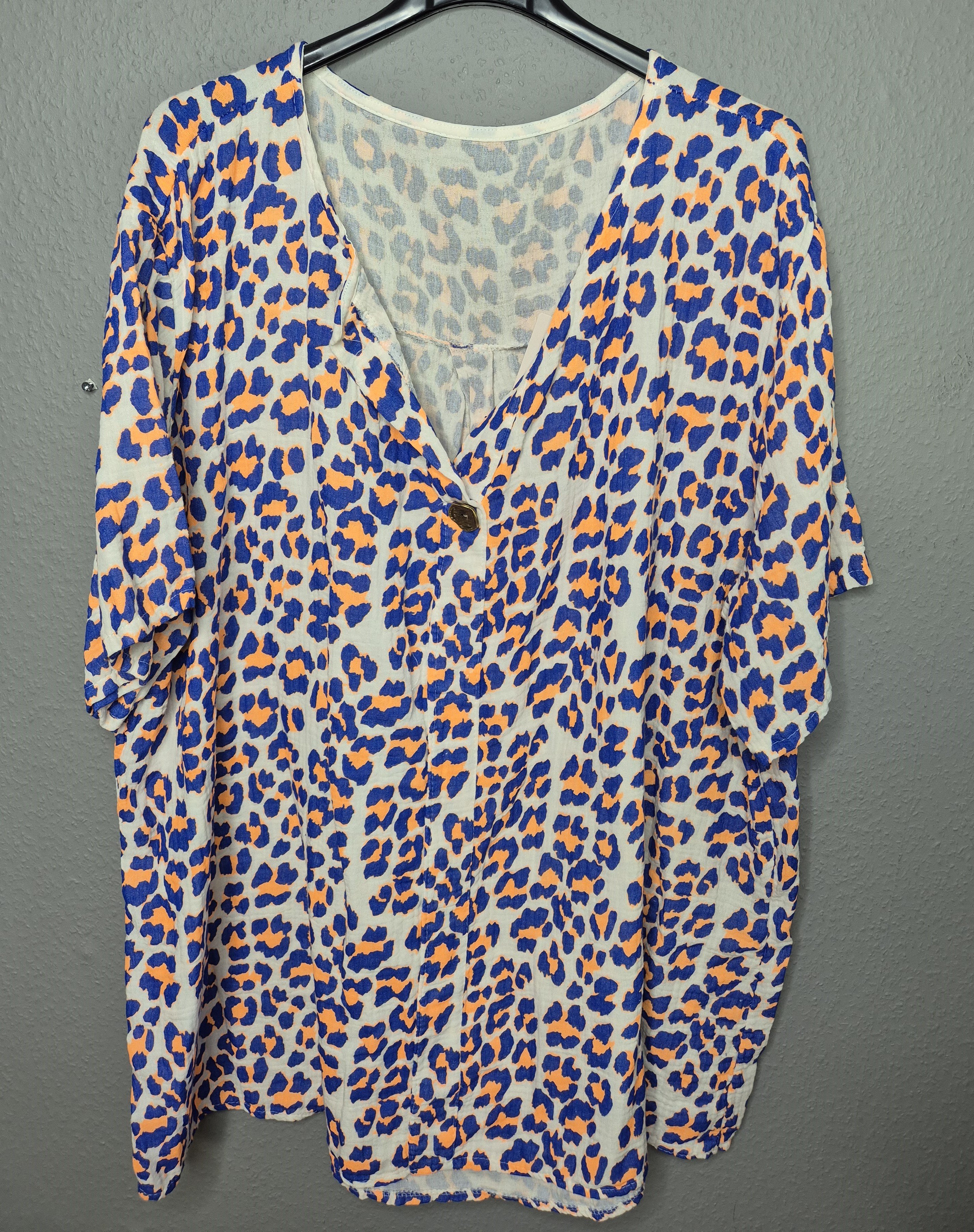 Alinea tunika Bluse blå/orange