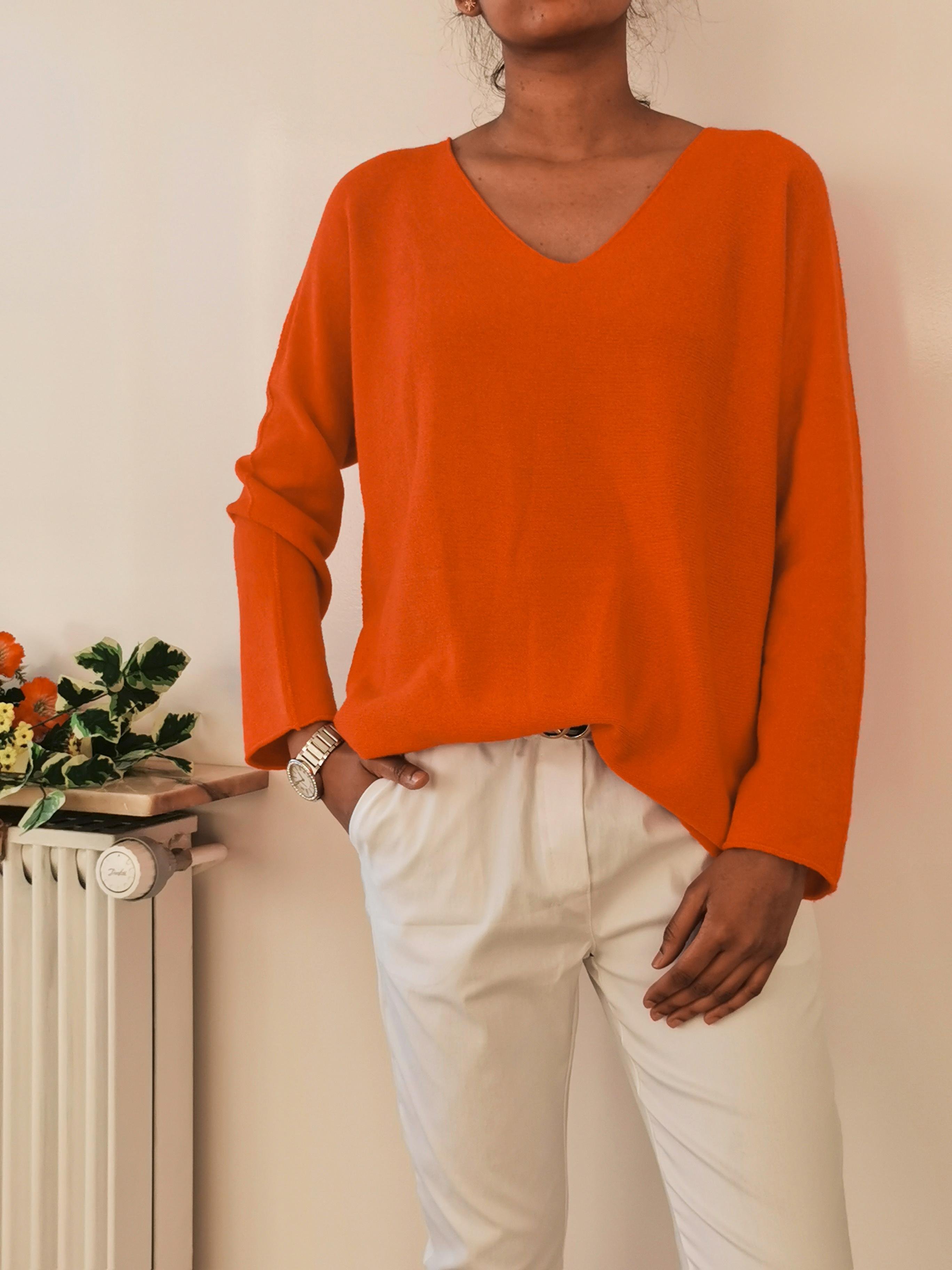 Penelope Bluse i strik Orange