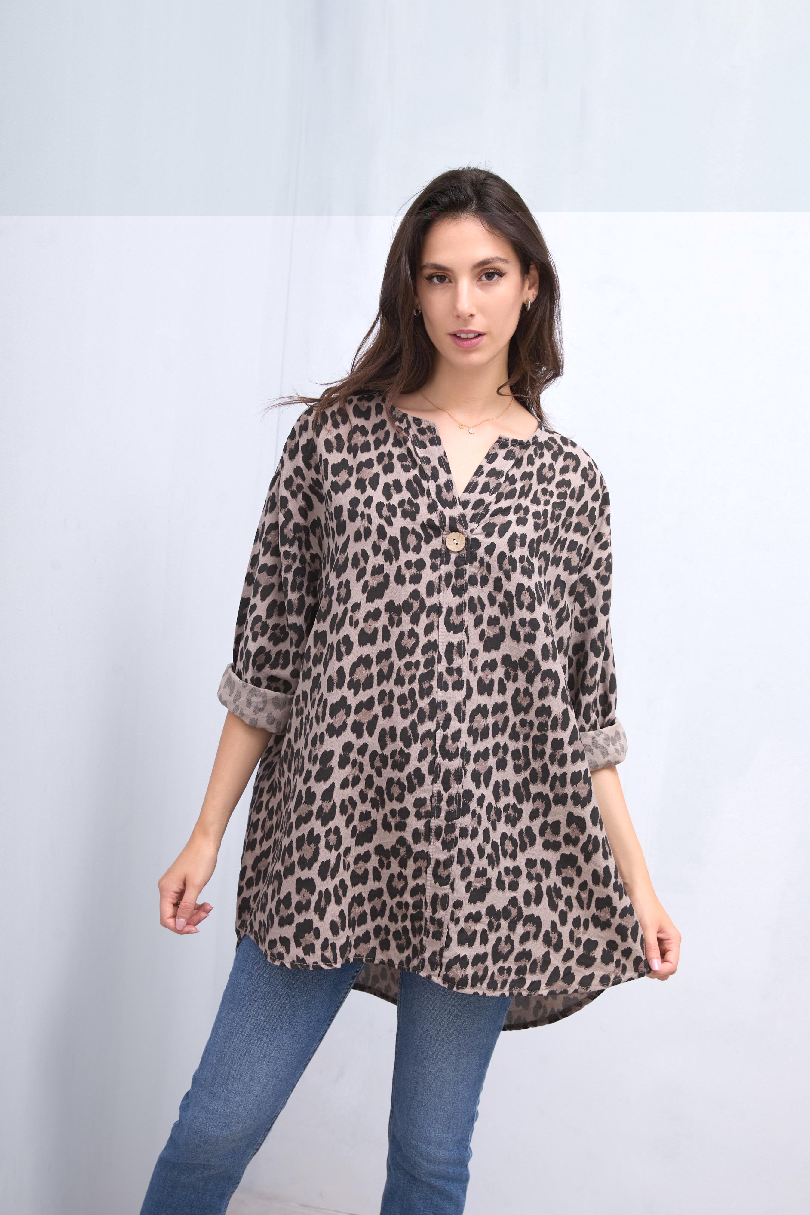 Bianca leo bluse Taupe 2x65