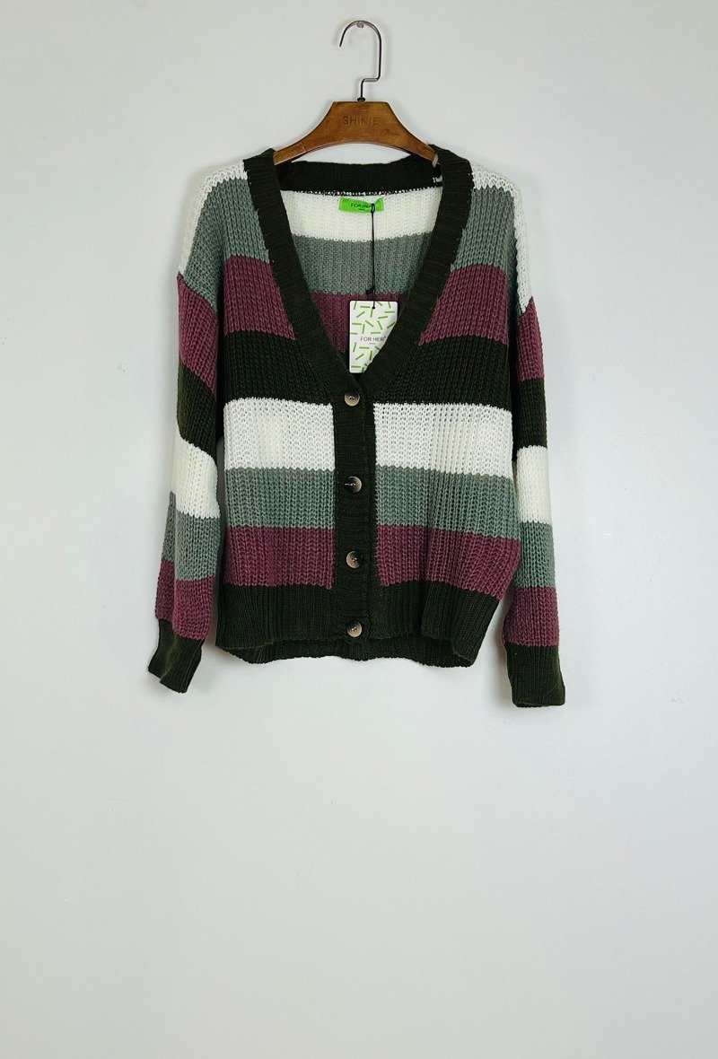 Cardigan strib kaki 2x58