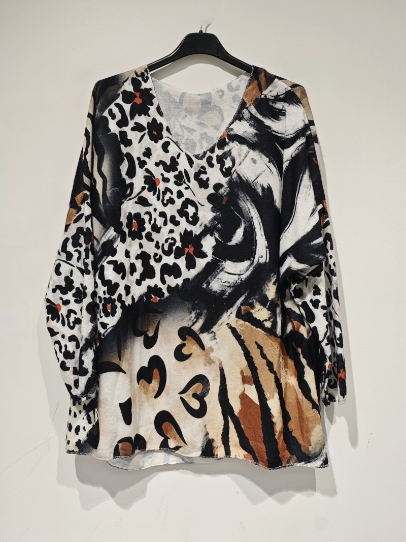 Mettina Bluse med print 1