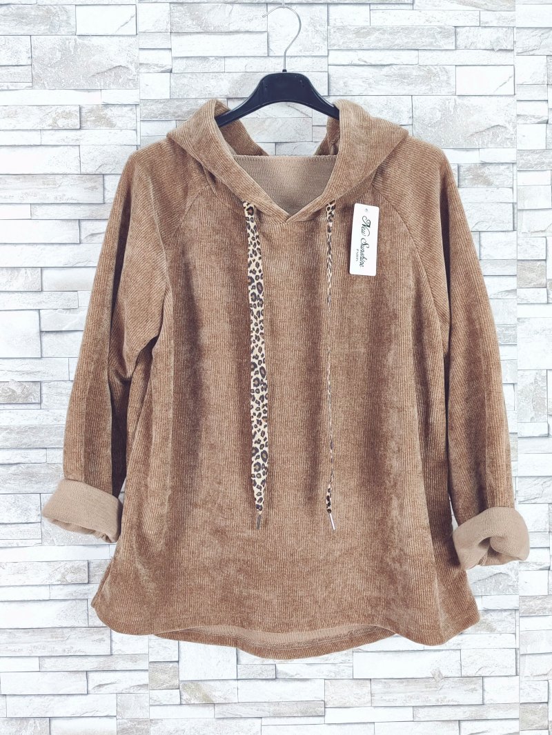 Maian hoodie med leo bnd 2x63 Camel