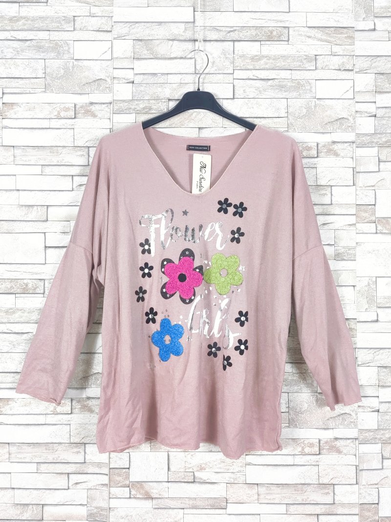 Flowers Bluse Rosa 2x65